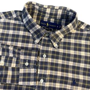 Ralph Lauren  Men’s Custom Fit Plaid Oxford Button Up Shirt, size XL.‎ EUC.